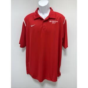Nike Golf Mens Red Short Sleeve DriFit Polo Shirt Size XL State Farm Golf Logo